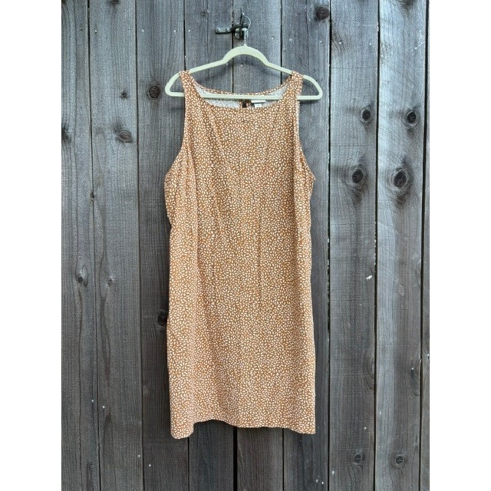 Ava & Viv Womens Plus Size 1X Mustard Yellow White Petal Print Shift Dress NWT